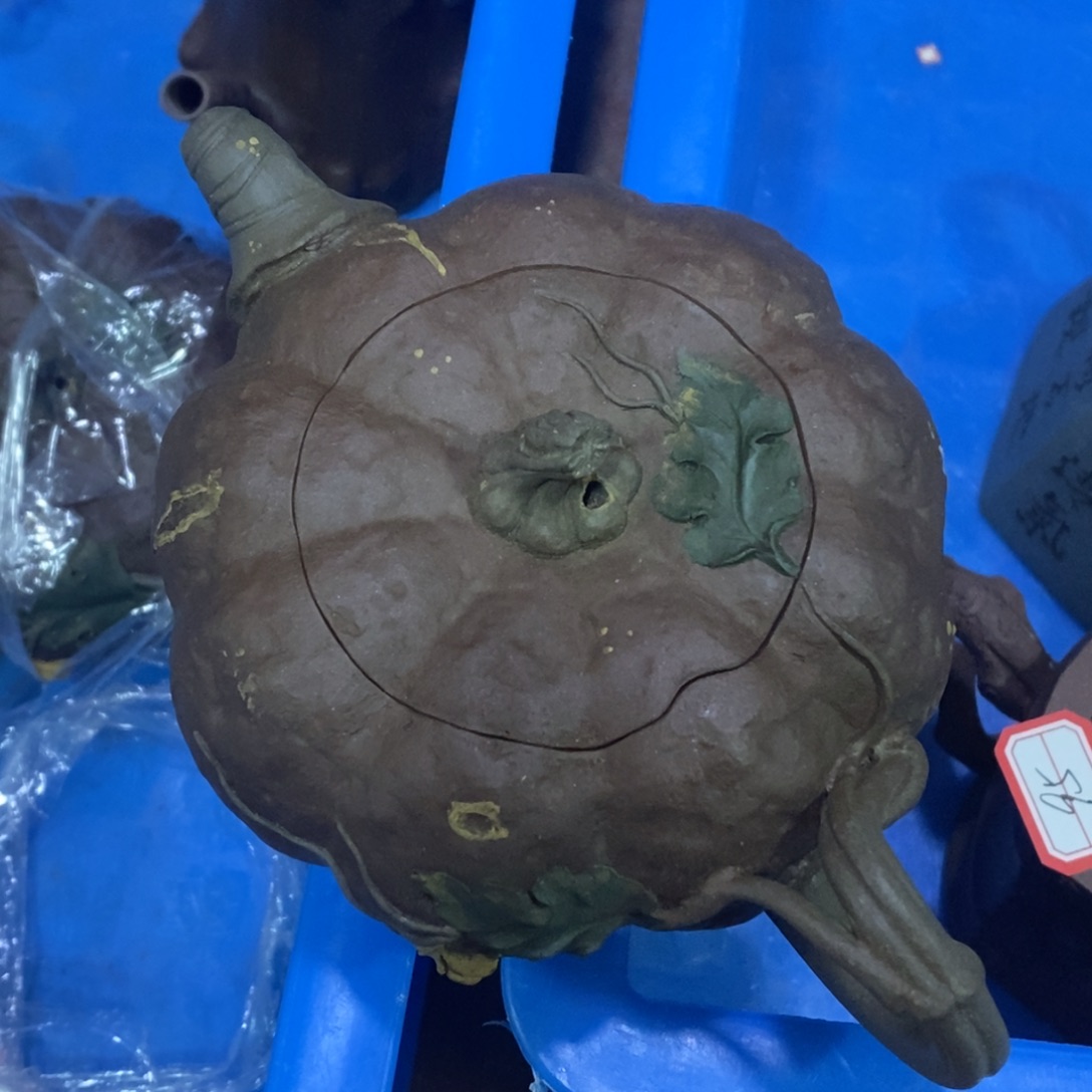 紫砂茶壶白11 史福棠 南瓜 紫泥