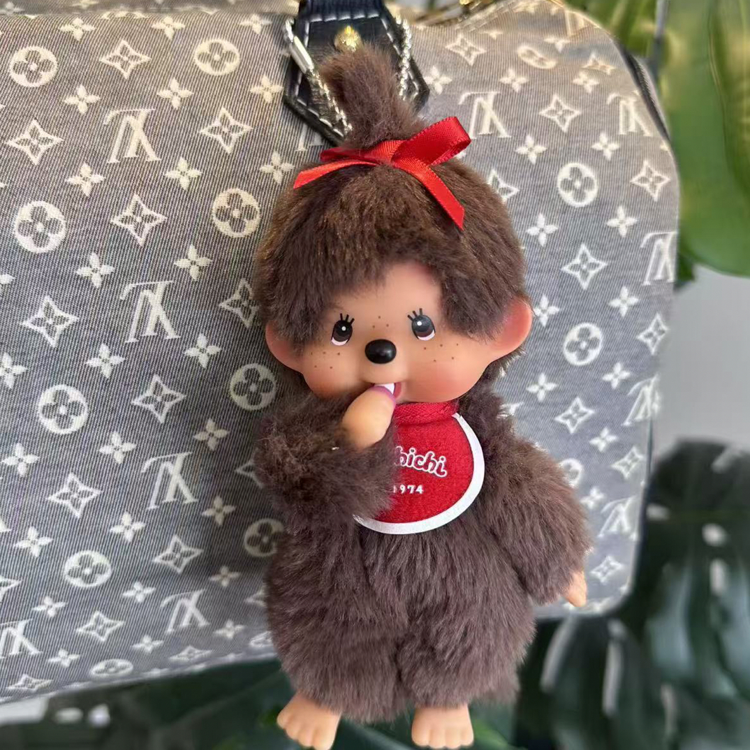 【冲绳限定】 Monchhichi 红头巾蒙奇奇钥匙扣玩偶