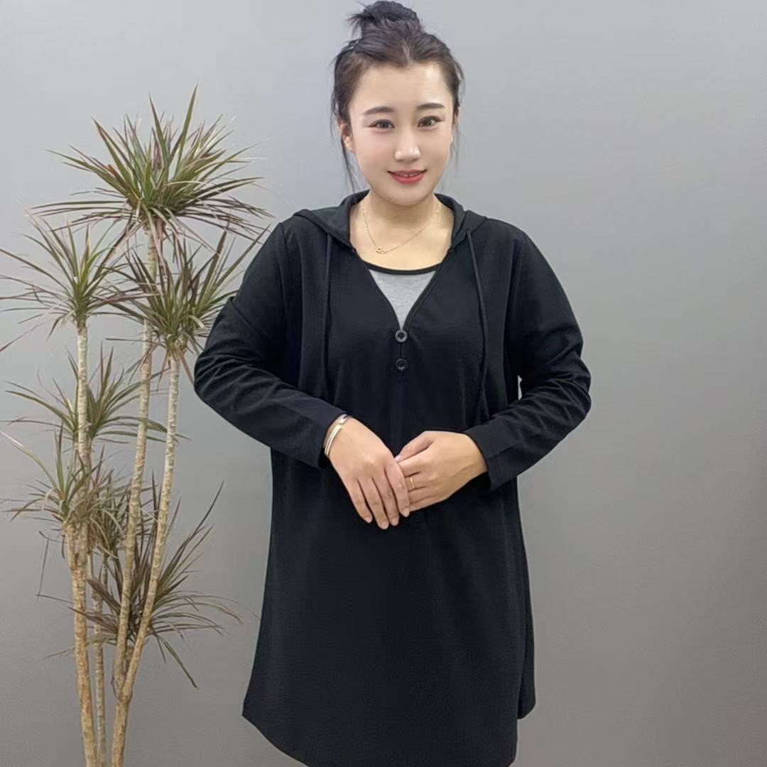 高腰吸汗常规套头连帽3035大码连衣裙通勤风常规款高弹力
