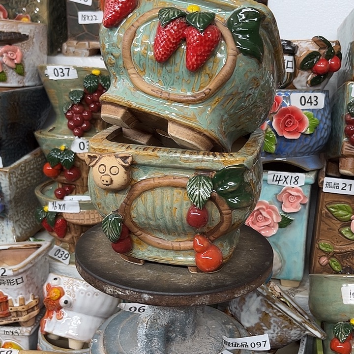 紫砂花盆粗陶材质多肉花盆