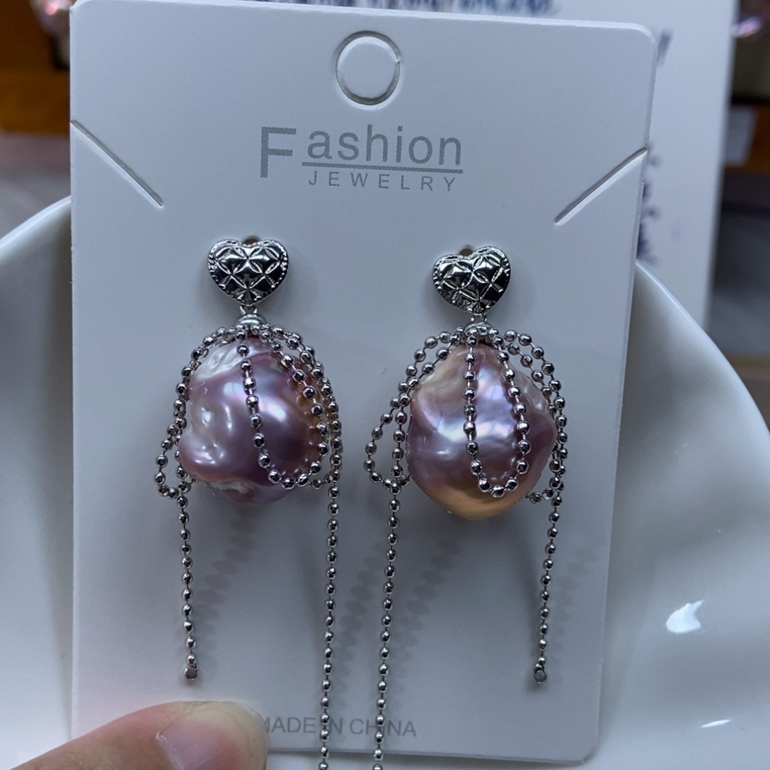 淡水珍珠耳环合金福利558