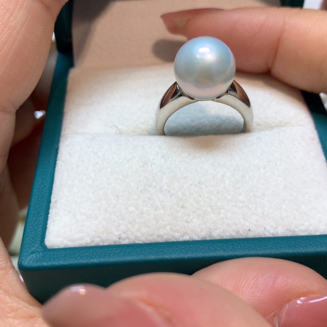 淡水珍珠戒指银S925镶嵌