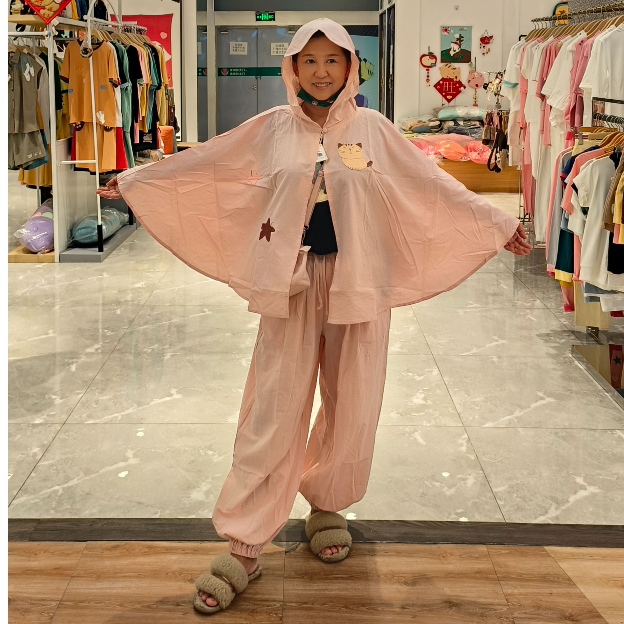 HIKOSEN CARA/卡拉猫实用棉布面料防晒，防空调斗篷