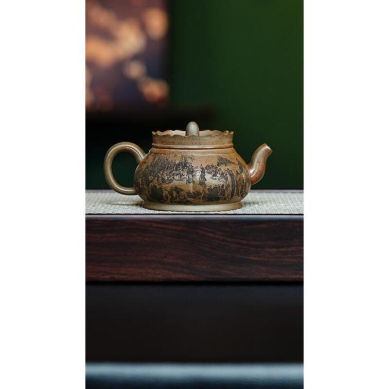 宜兴紫砂 僧帽 虎皮金砂 谭青h428