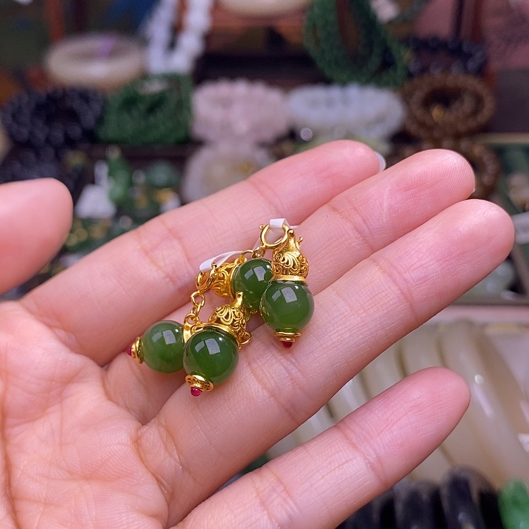 和田玉未镶嵌颈饰多样性发一 925.银碧玉葫芦