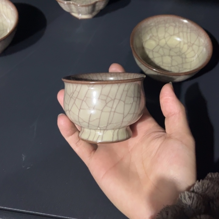 陈卫星 传世哥窑 京墨杯