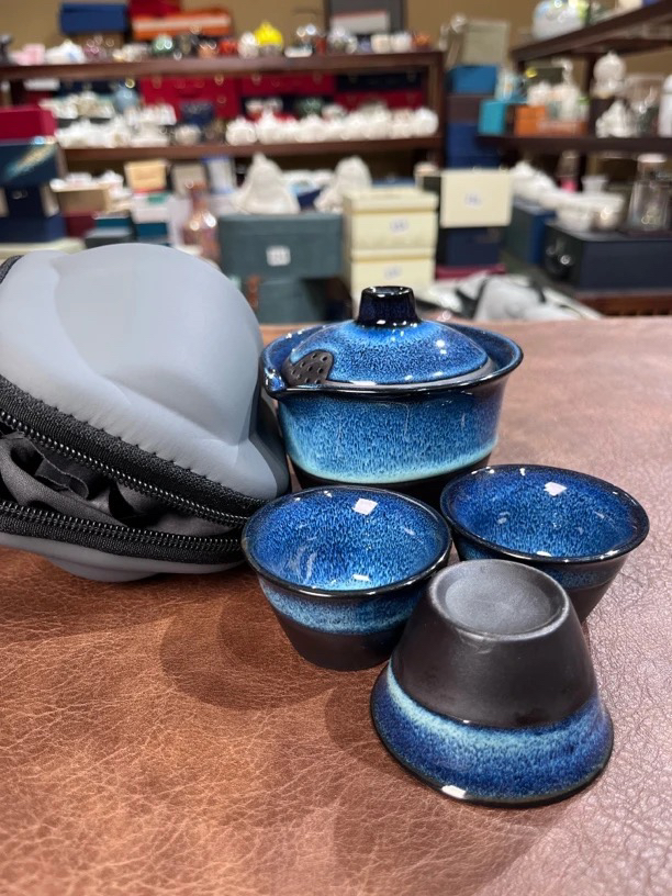 323窑变一壶三杯旅行茶具