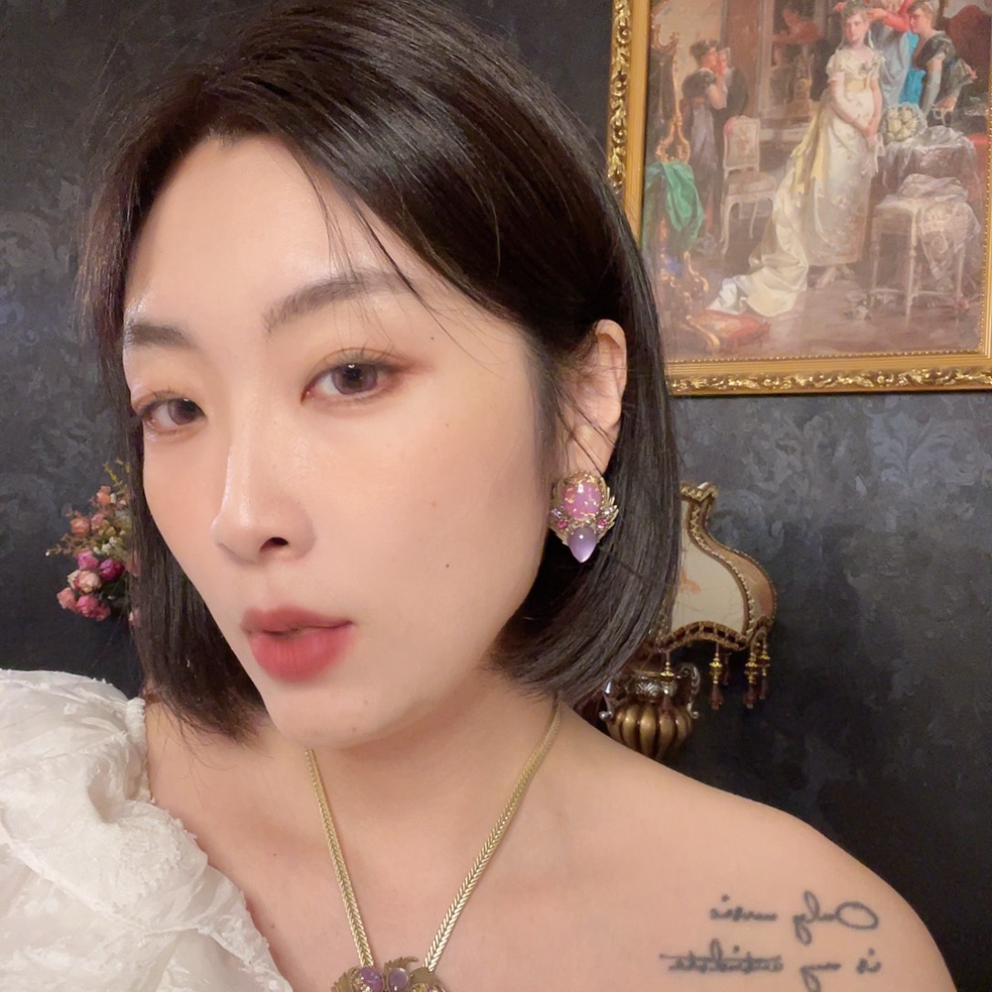 黄铜925银琉璃项链➕耳饰