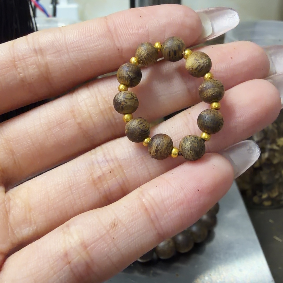 沉香碎屑沉香卡5小戒指