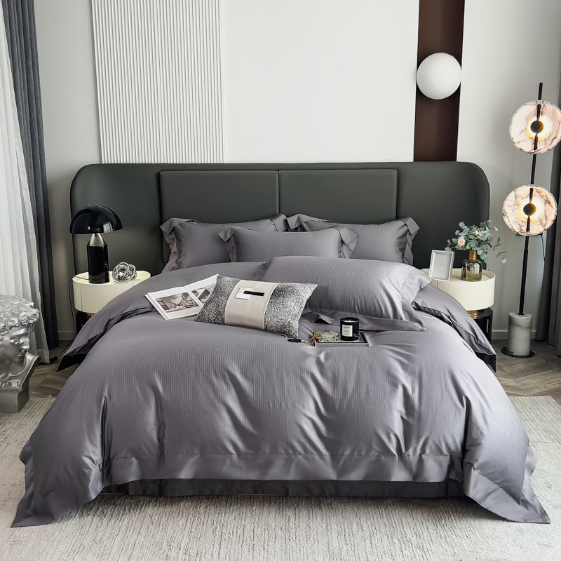 SCOLOUR全棉提花四件套50*50-100S摩登深岛轩逸-乔纳森灰暗纹提花