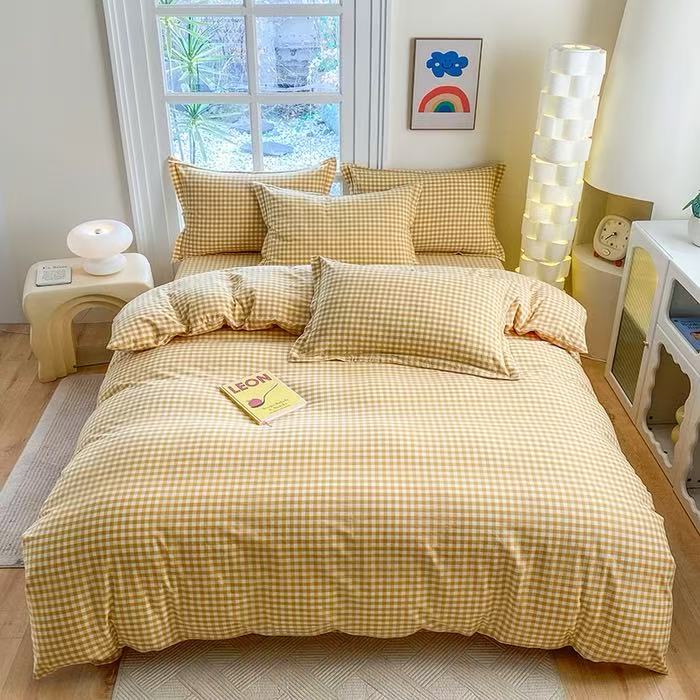 【100%棉】全棉色织水洗棉四件套纯棉韩式吊边床上用品小清新少女心