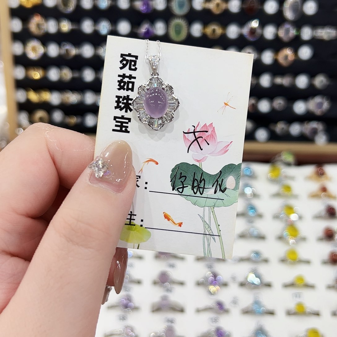 颈饰银S925镶嵌萤石你****。项链