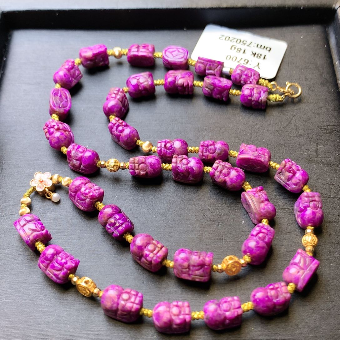 苏纪石（舒俱来）项链18K金镶嵌