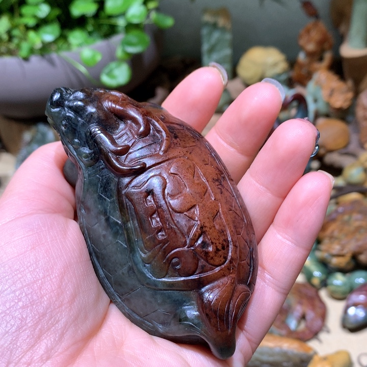 岫岩河磨玉（透闪石质玉）手把件未镶嵌