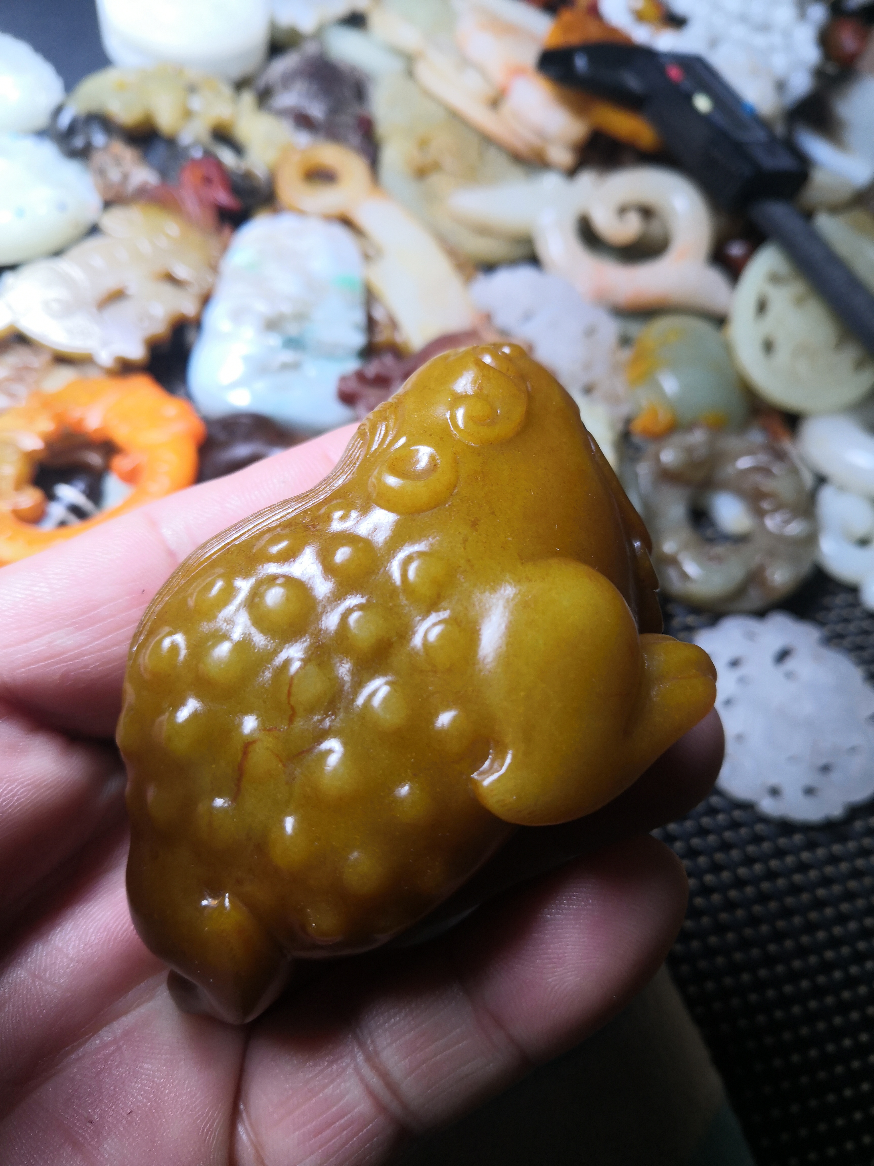 精品和田玉挂件金蟾