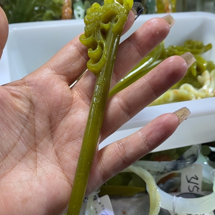 岫玉岫玉发簪未镶嵌
