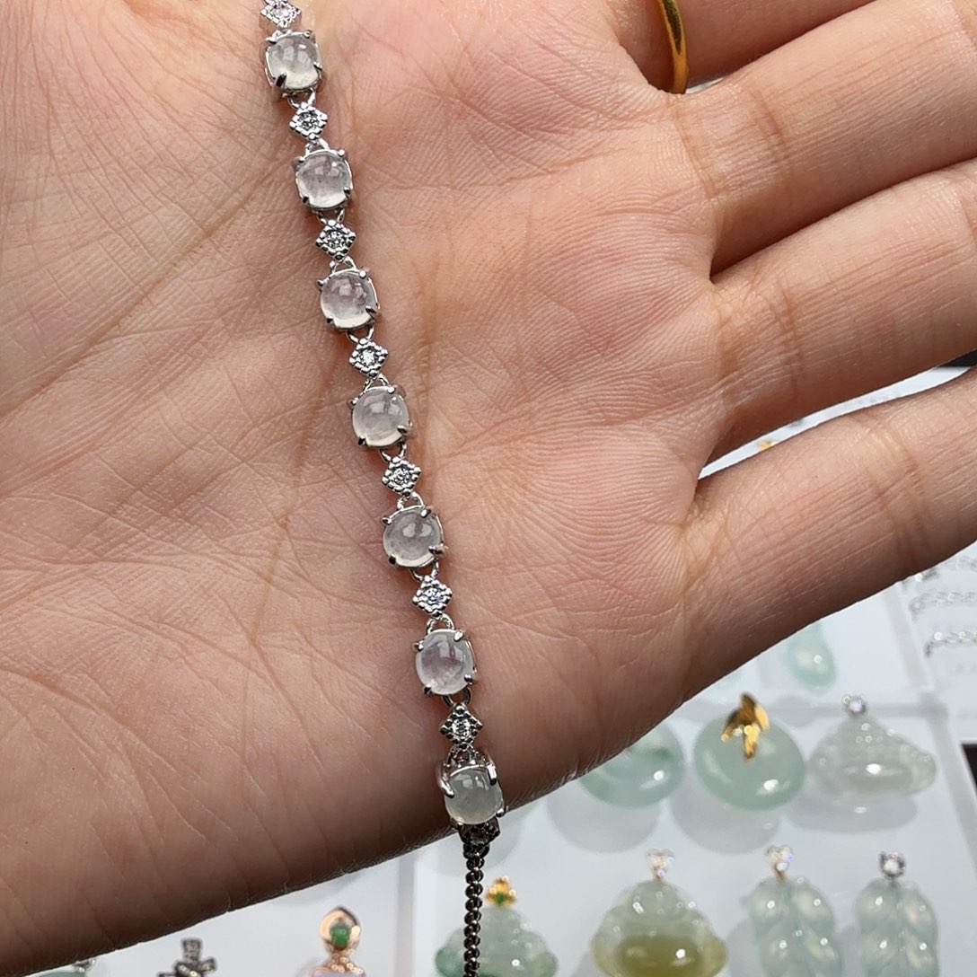 翡翠银S925镶嵌手链