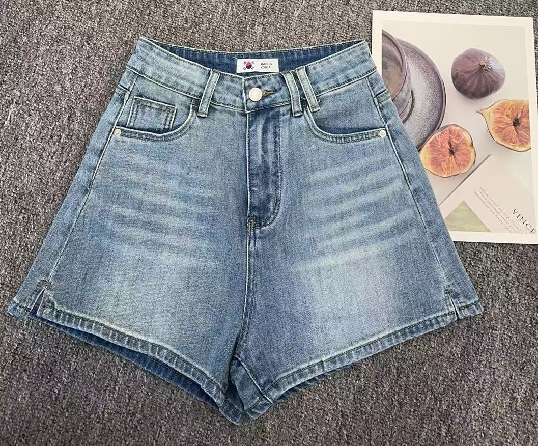 QL-0718夏季新款女牛仔短裤极简轻奢百搭牛仔短裤