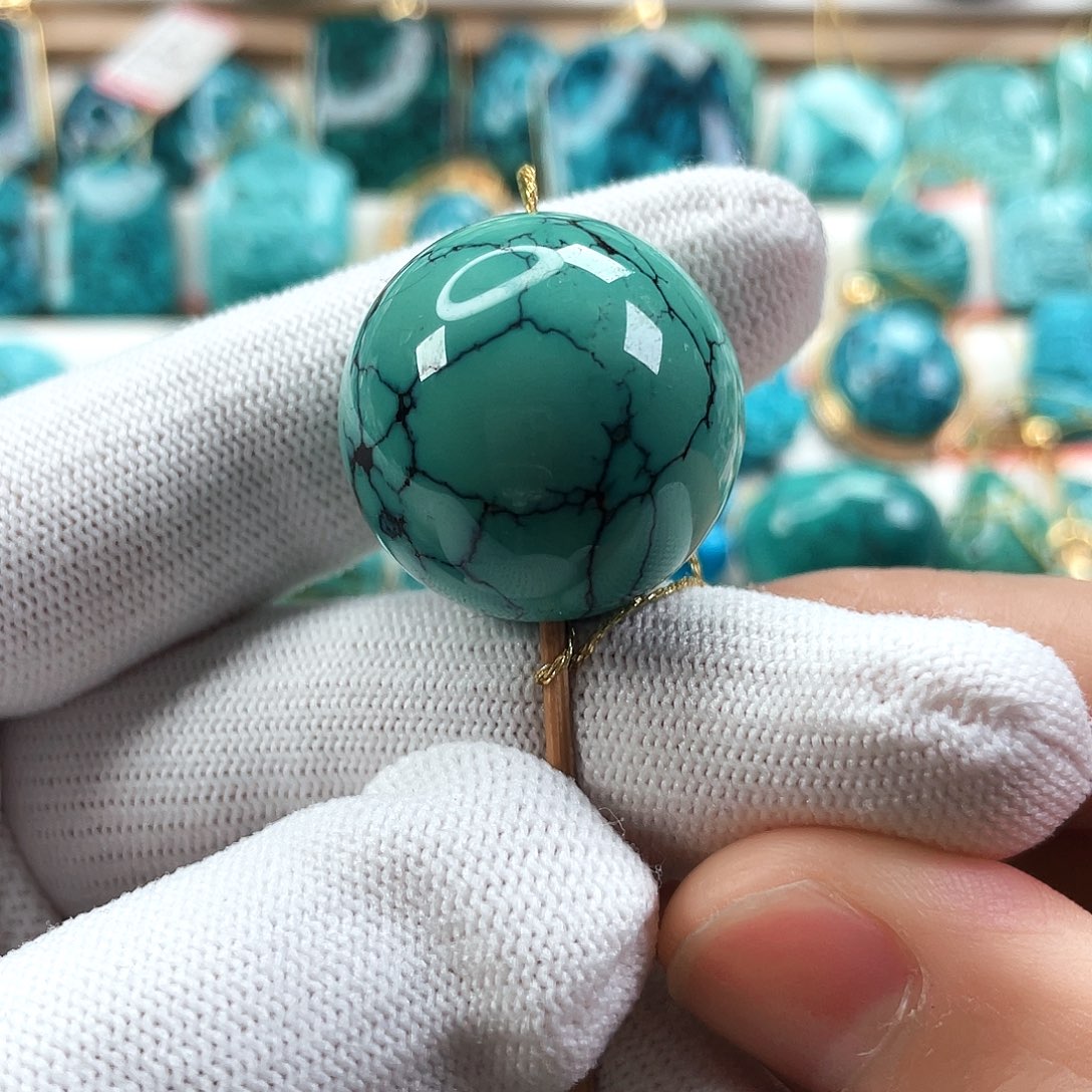 绿松石未镶嵌车挂直径25