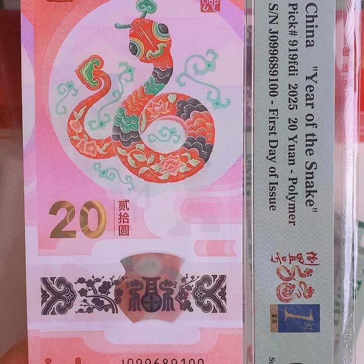 塑料2025蛇钞PMG68分099689100