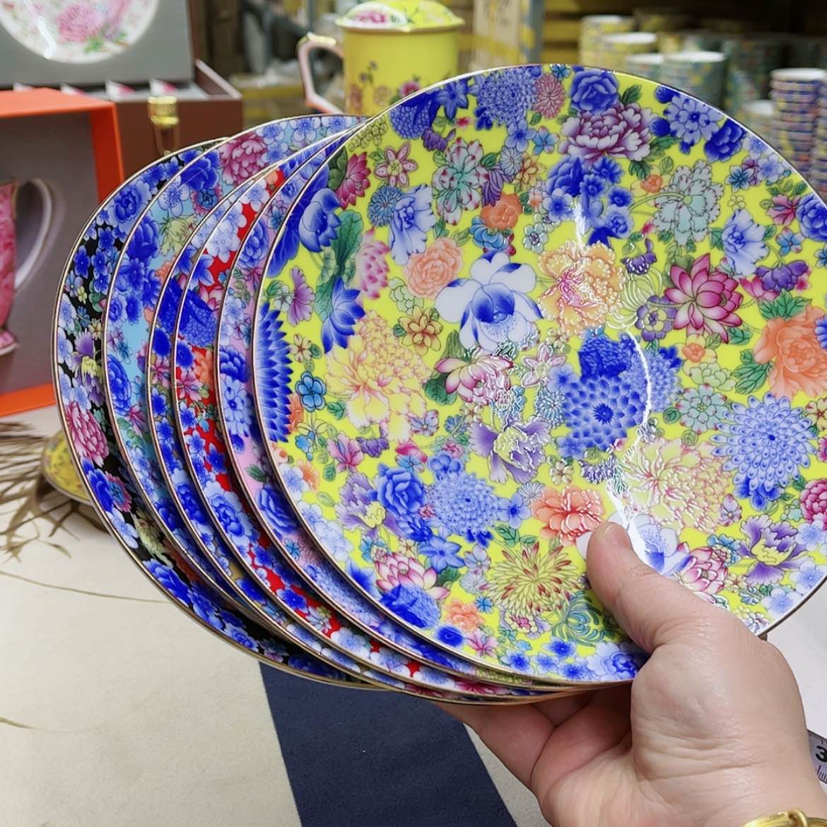 【闪购商品】骨瓷8英寸6深满花。。。。。。。