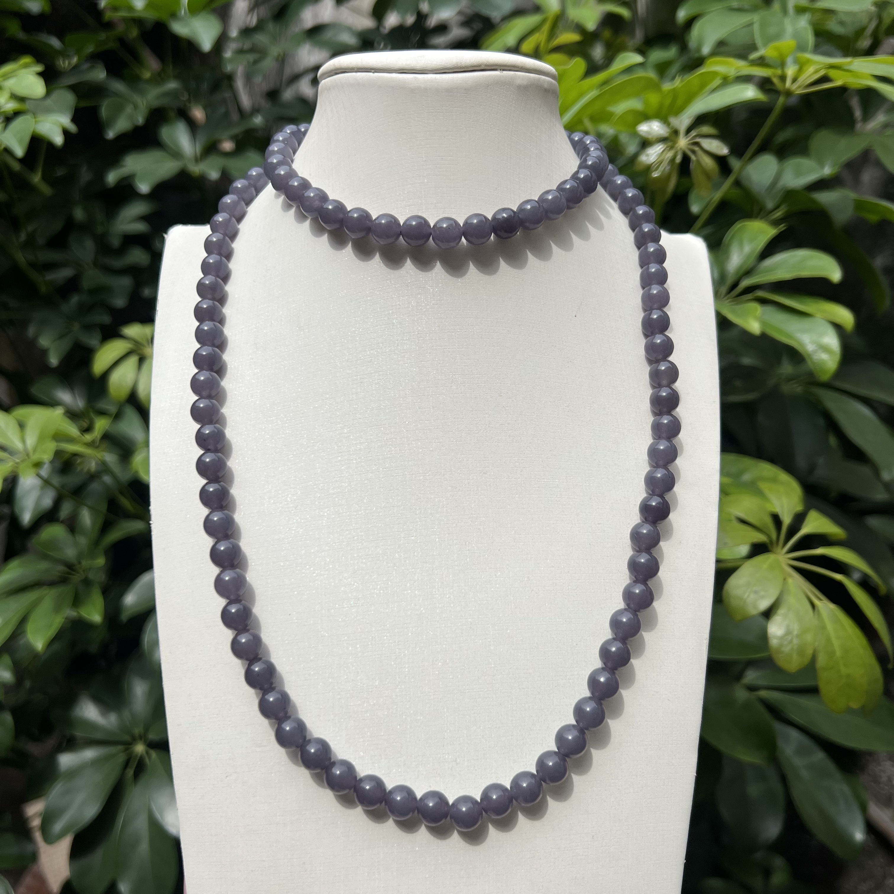 B669精品烟紫108颗8mm手串国风项链