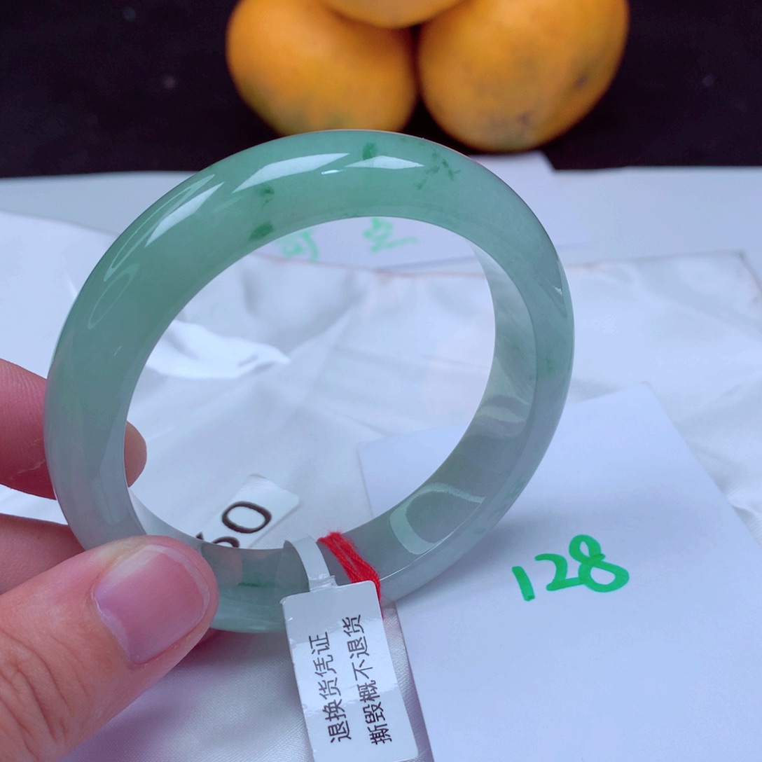 未镶嵌手镯翡翠缅甸天然A货翡翠手镯55.9