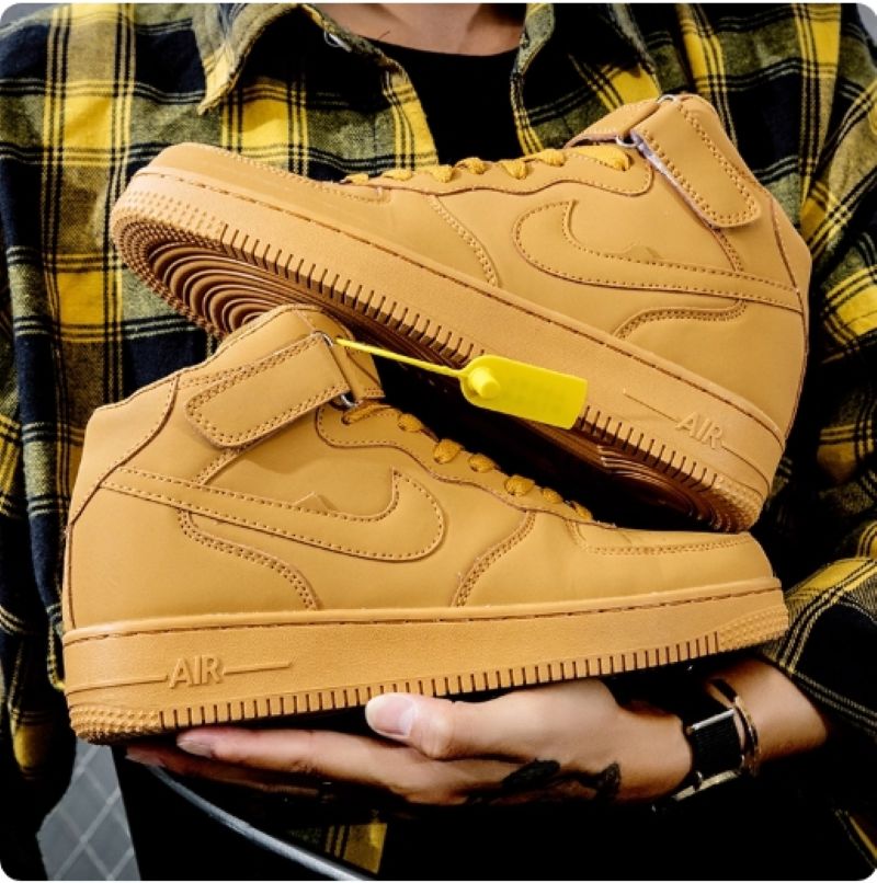 莆田高品质纯白板鞋aj空军一号高帮男鞋大学蓝休闲情侣百搭 潮鞋