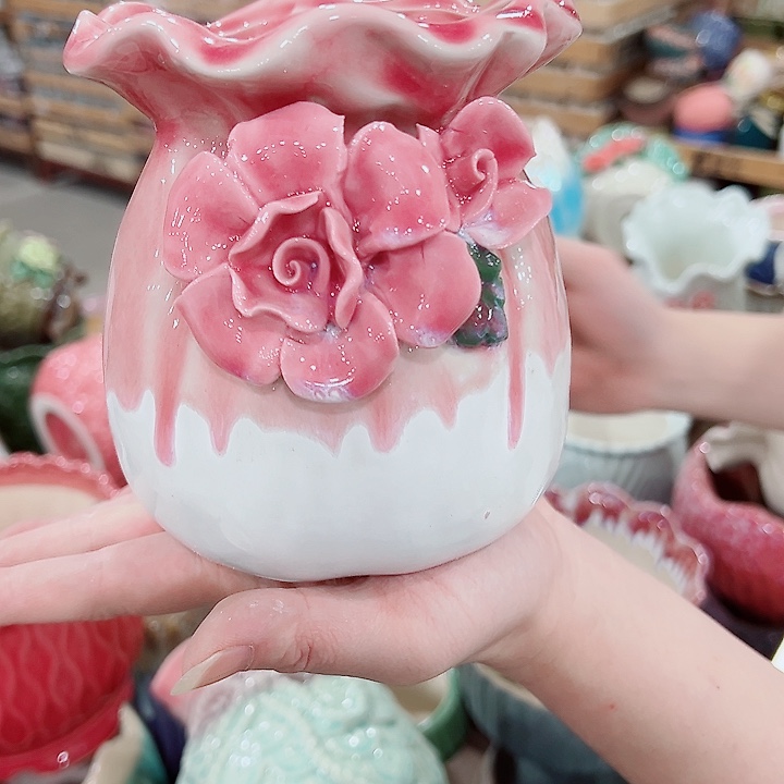 有孔，凑单福利满10元发货陶瓷多肉花盆！