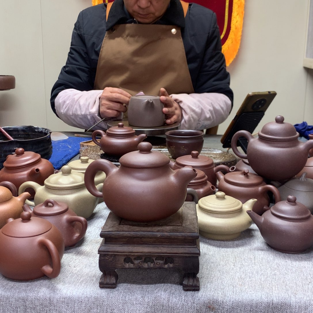 紫泥茶壶沁泉300 C半手工制作