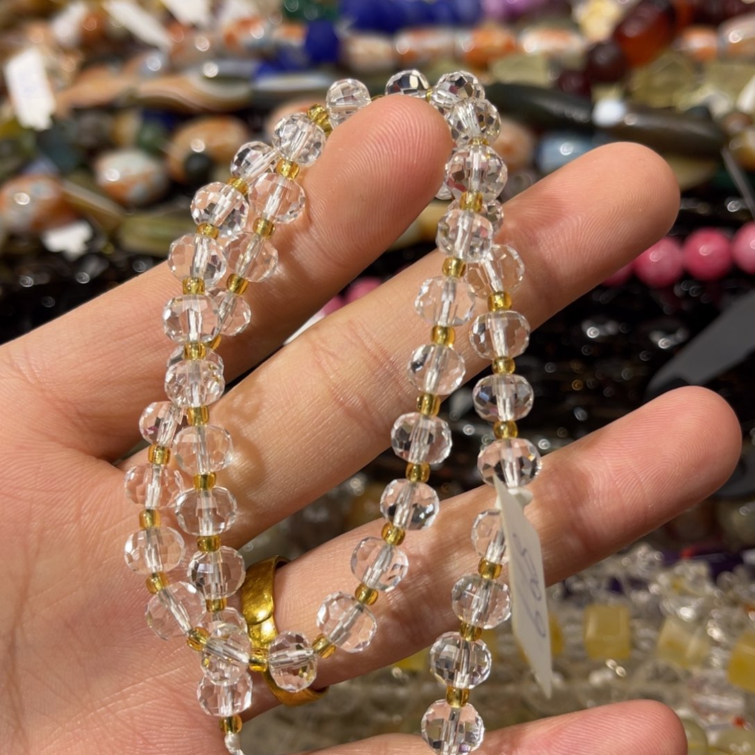 玛瑙/玉髓合金手链卡8纯净体白水车轮晶