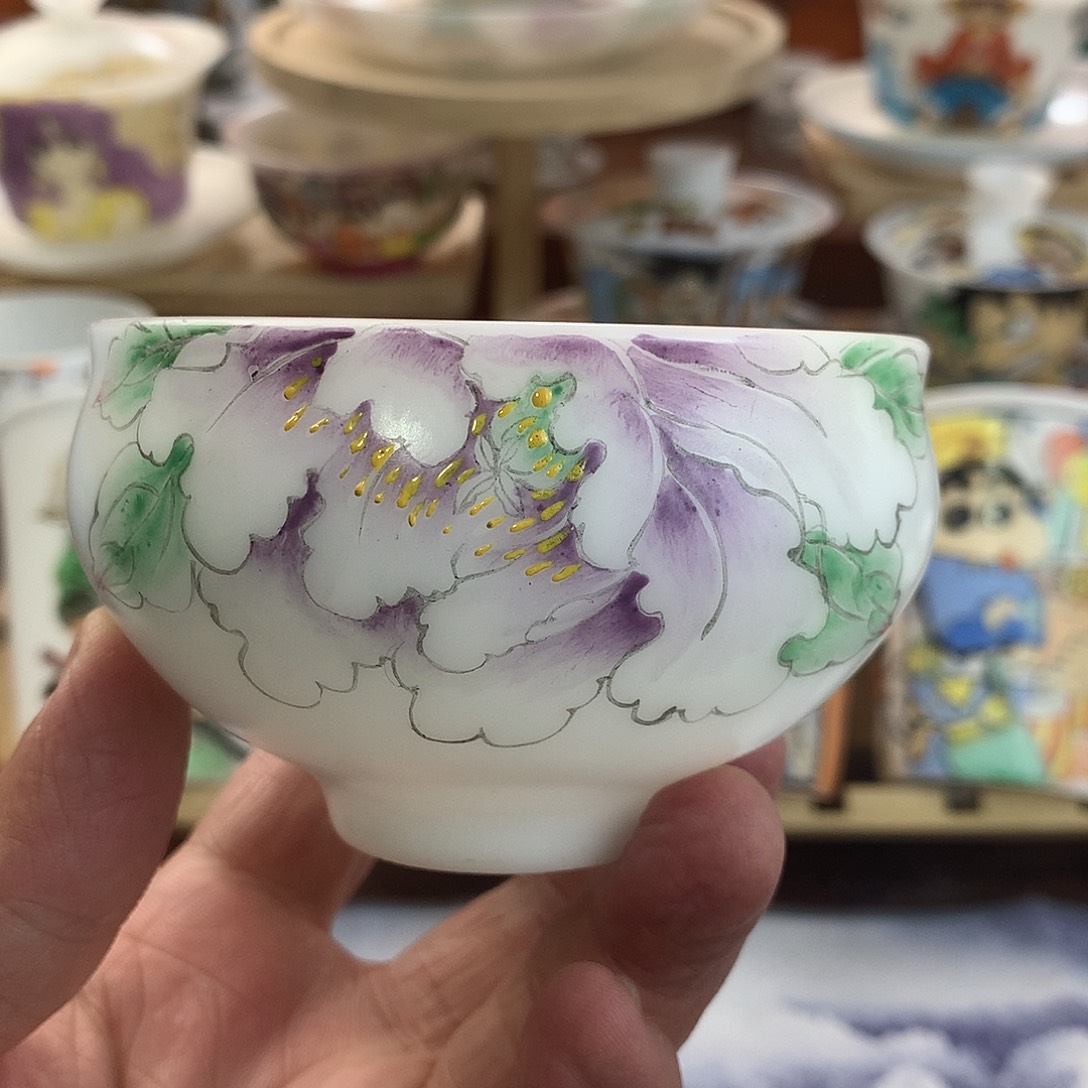 冰种素烧手绘主人杯