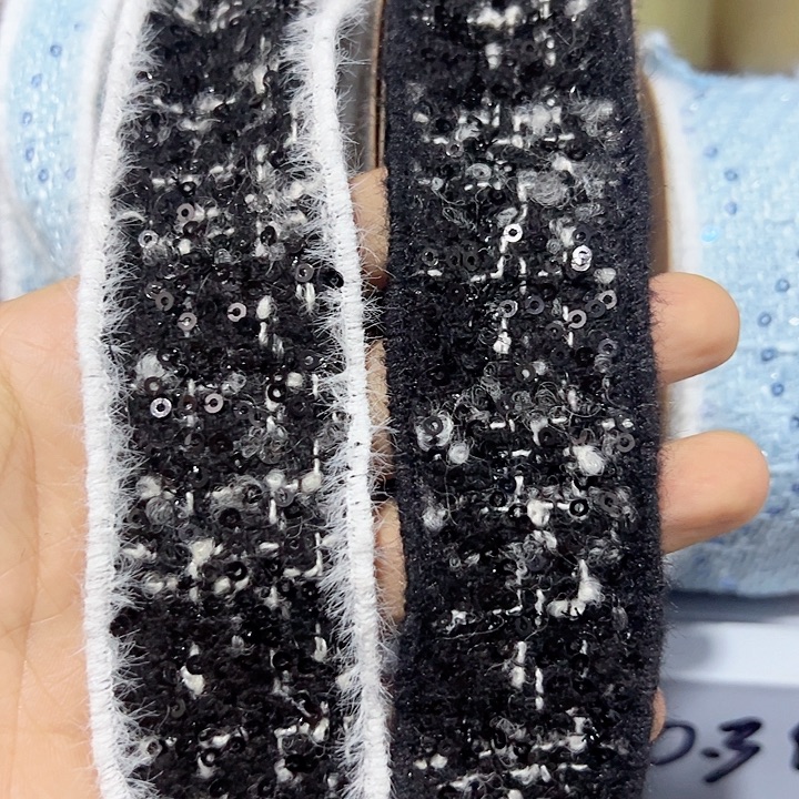 毛边亮片小香风2色各10码材料