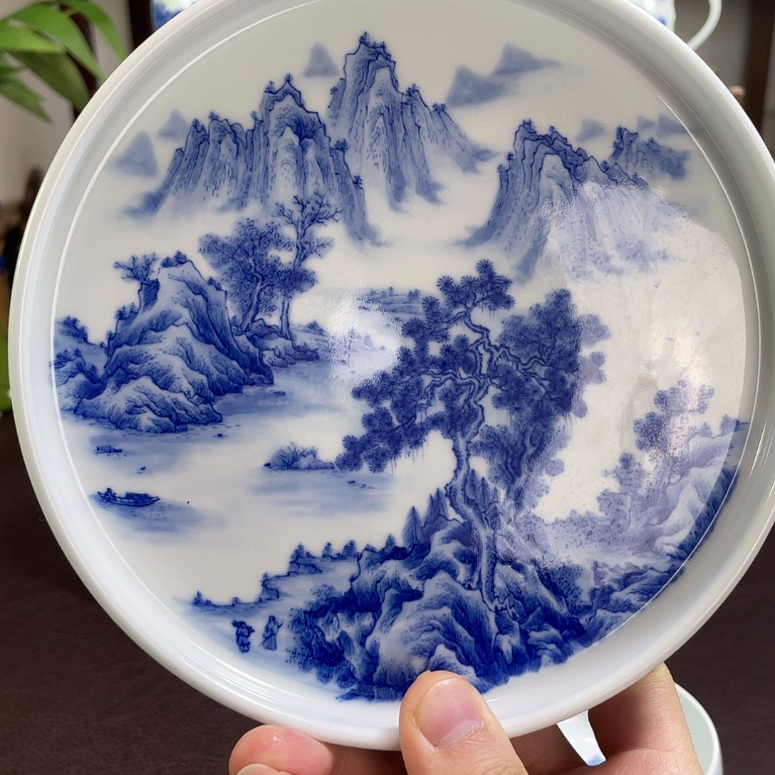赵***生陶纯手工手绘重工山水