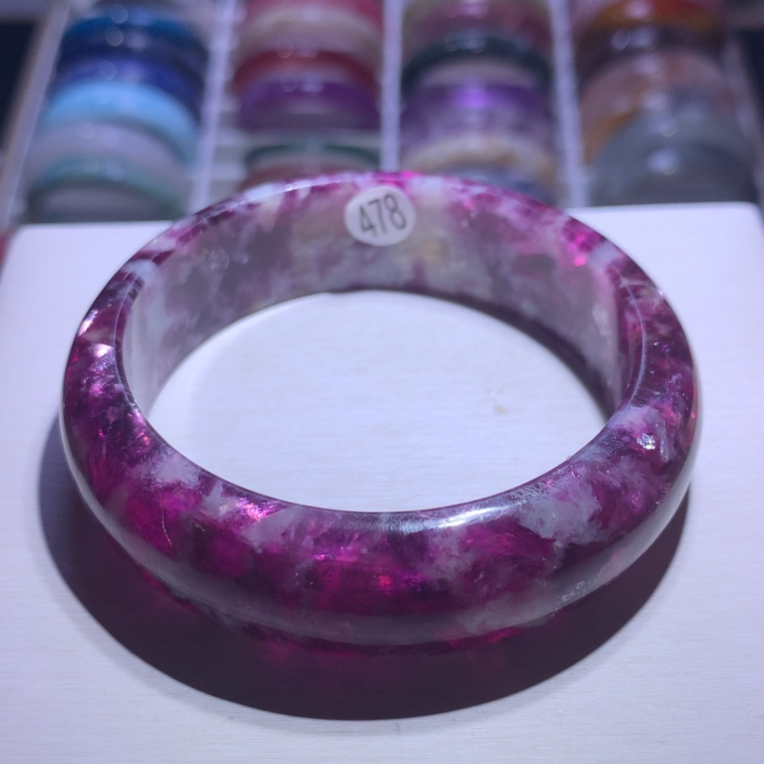 银S925镶嵌手镯水晶紫祖母61圈478