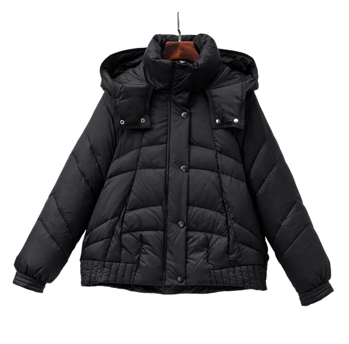 YT010 90白鸭绒羽绒服时尚休闲女士连帽保暖冬季防风24057黑