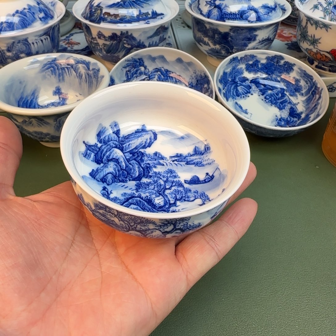 陶纯手工纯手绘茶具石头394