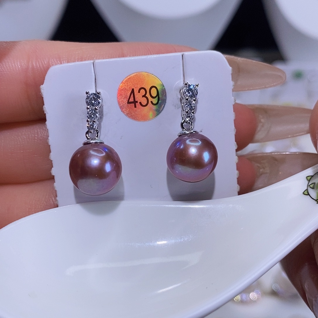 淡水珍珠耳饰银S925镶嵌