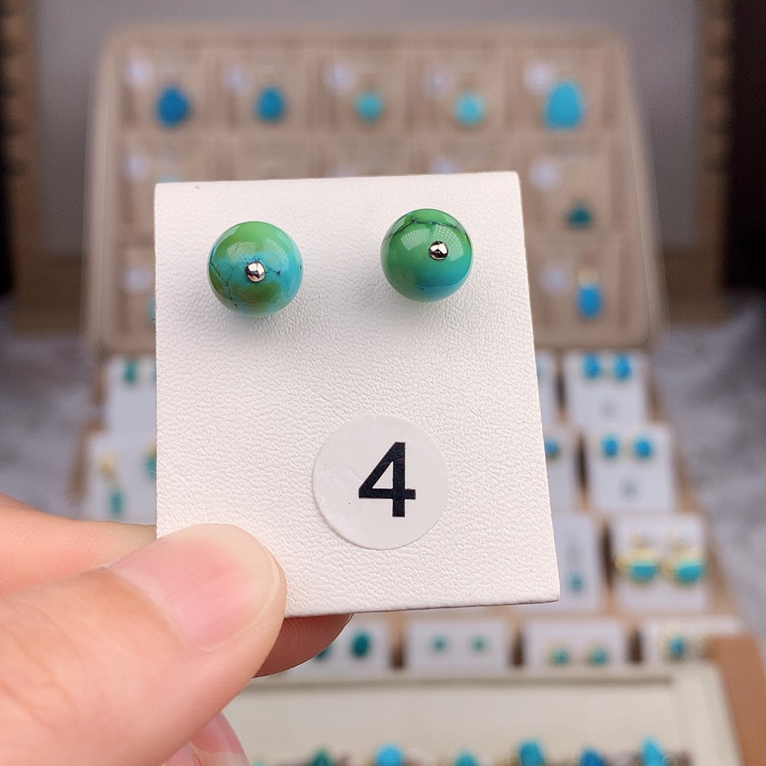 绿松石戒指银S925镶嵌:*