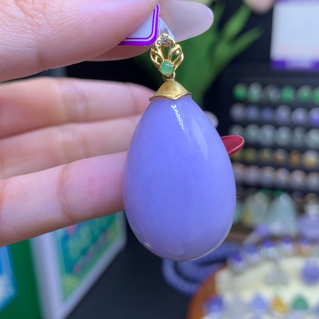 翡翠颈饰18K金镶嵌天然