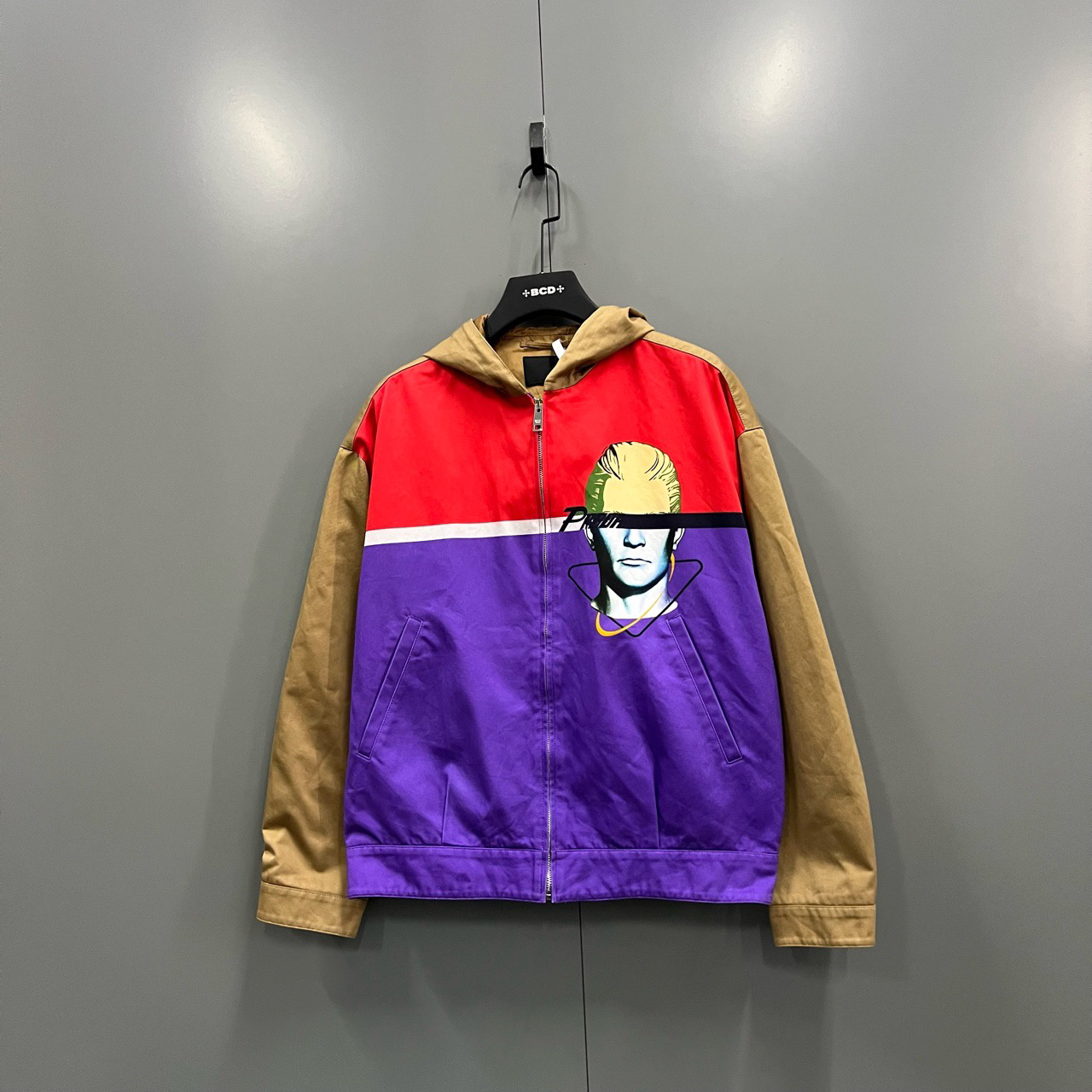 95新 Prada/普拉达 （jp）拼色人物印花夹克 M码/