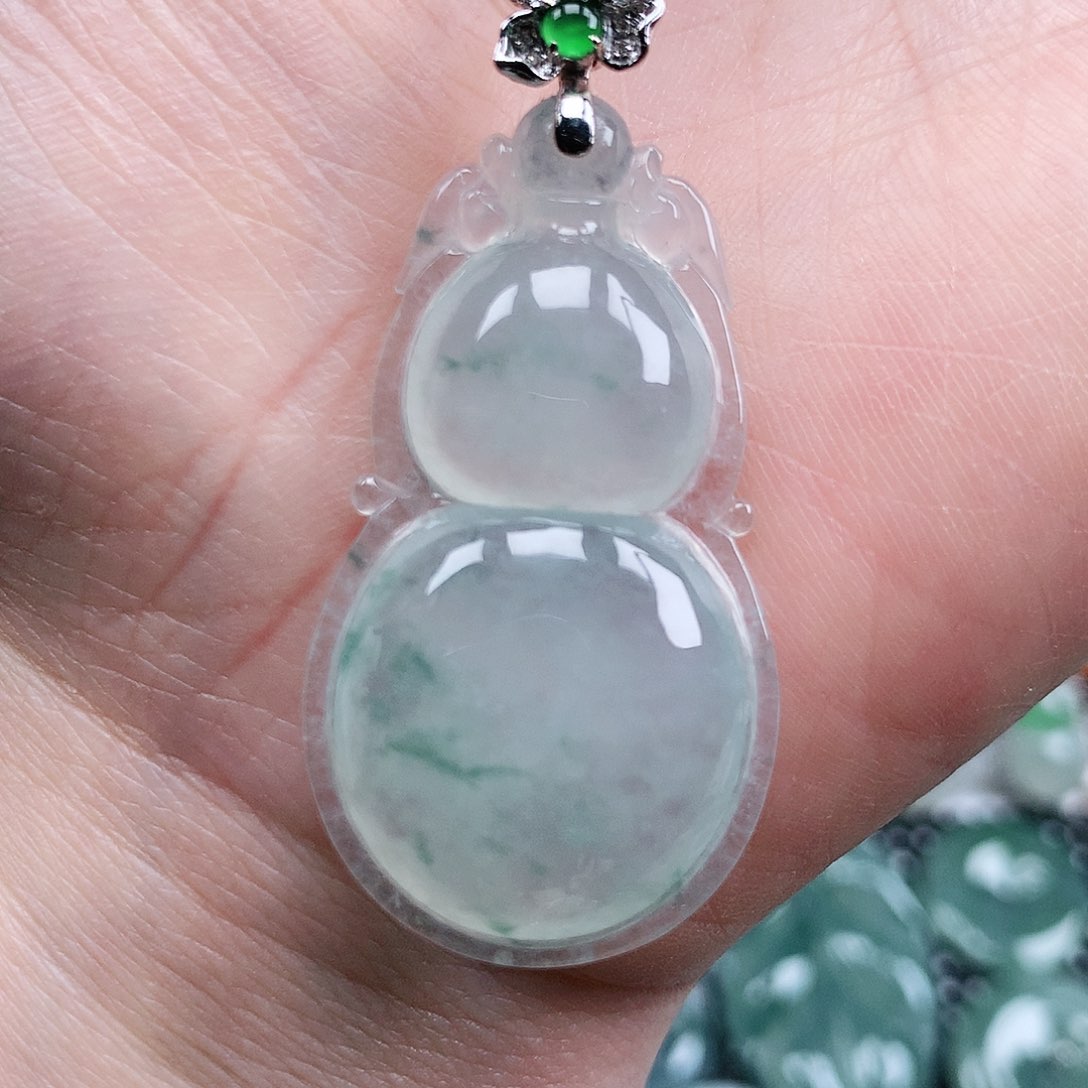 【闪购商品】翡翠吊坠(不含链)18K金镶嵌葫芦