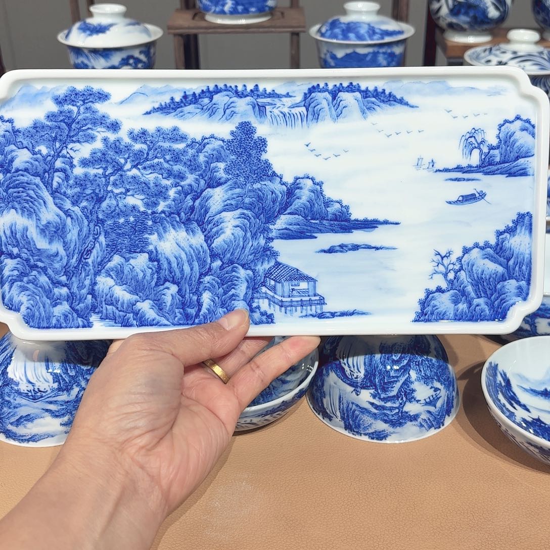 景德镇纯手绘干泡台