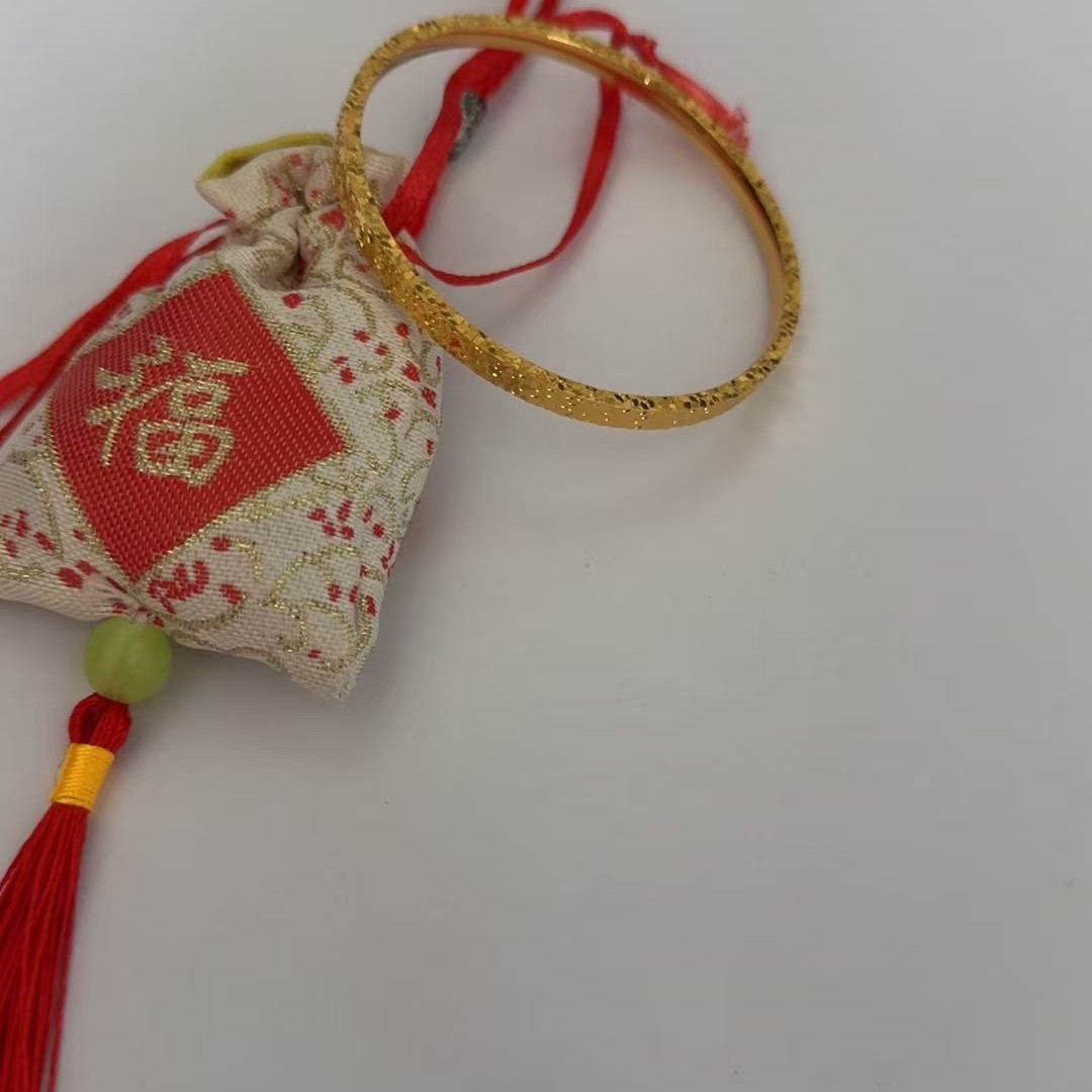 铜合金手镯 铜合金手镯饰品金色三面碎冰冰窄版4mm