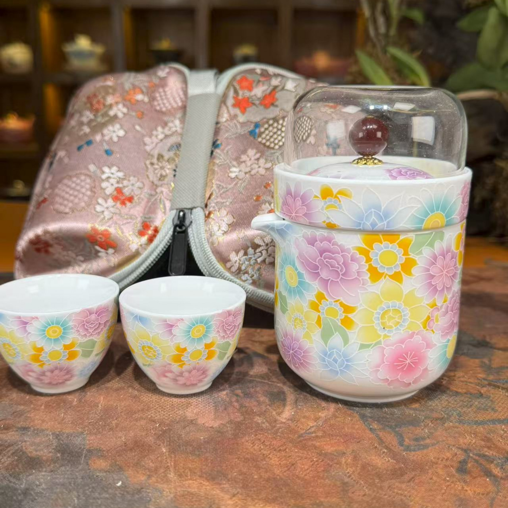 [墨池]羊脂玉瓷繁花似锦手抓快客杯502