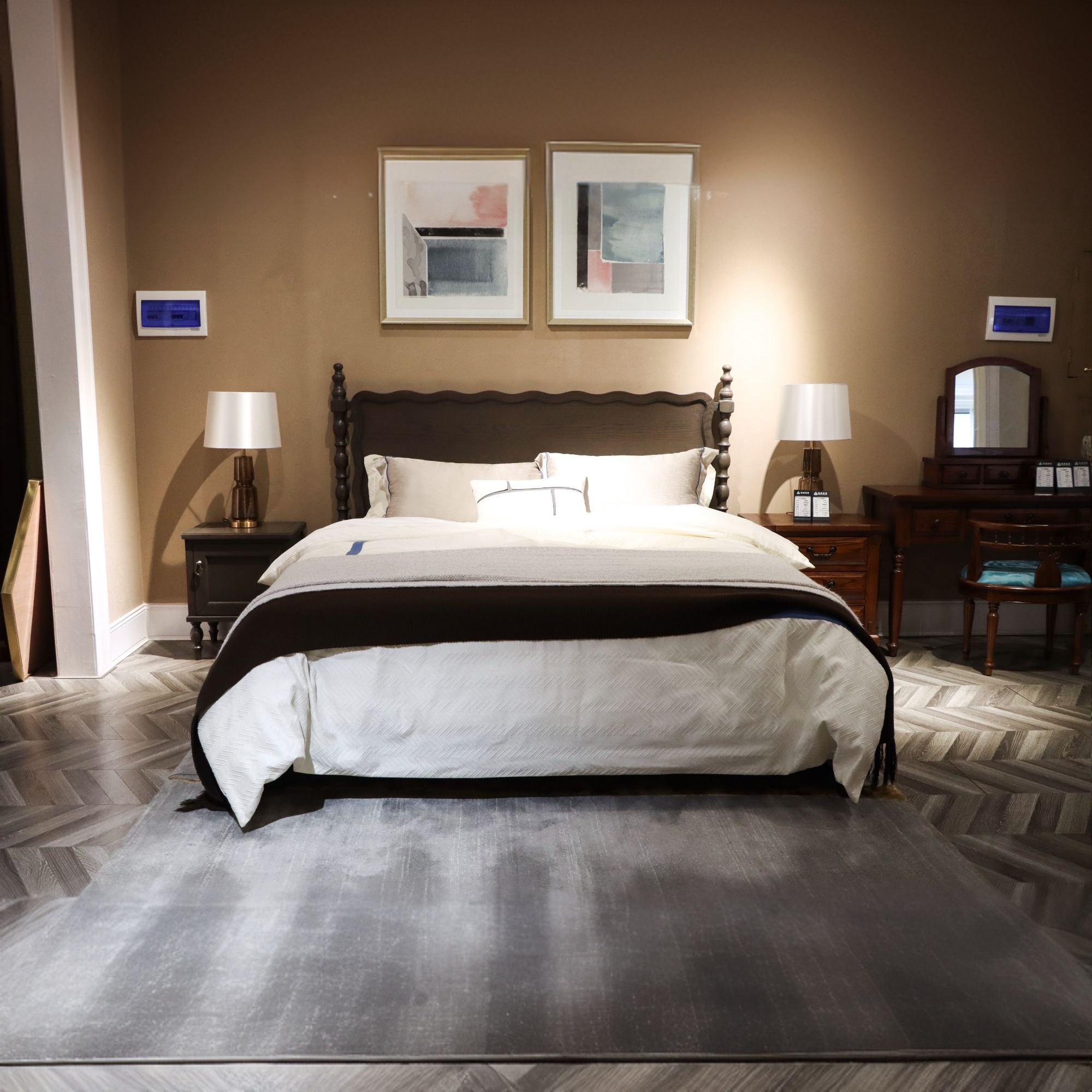 polocyte/保罗赛特美式全实木双人床橡木卧室1888*75*1330