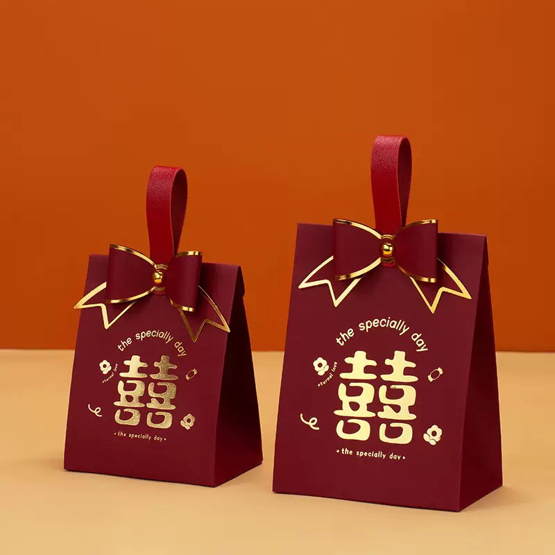 2023结婚喜糖盒订婚高级感婚礼喜糖袋糖果盒专用包装盒回礼盒空盒