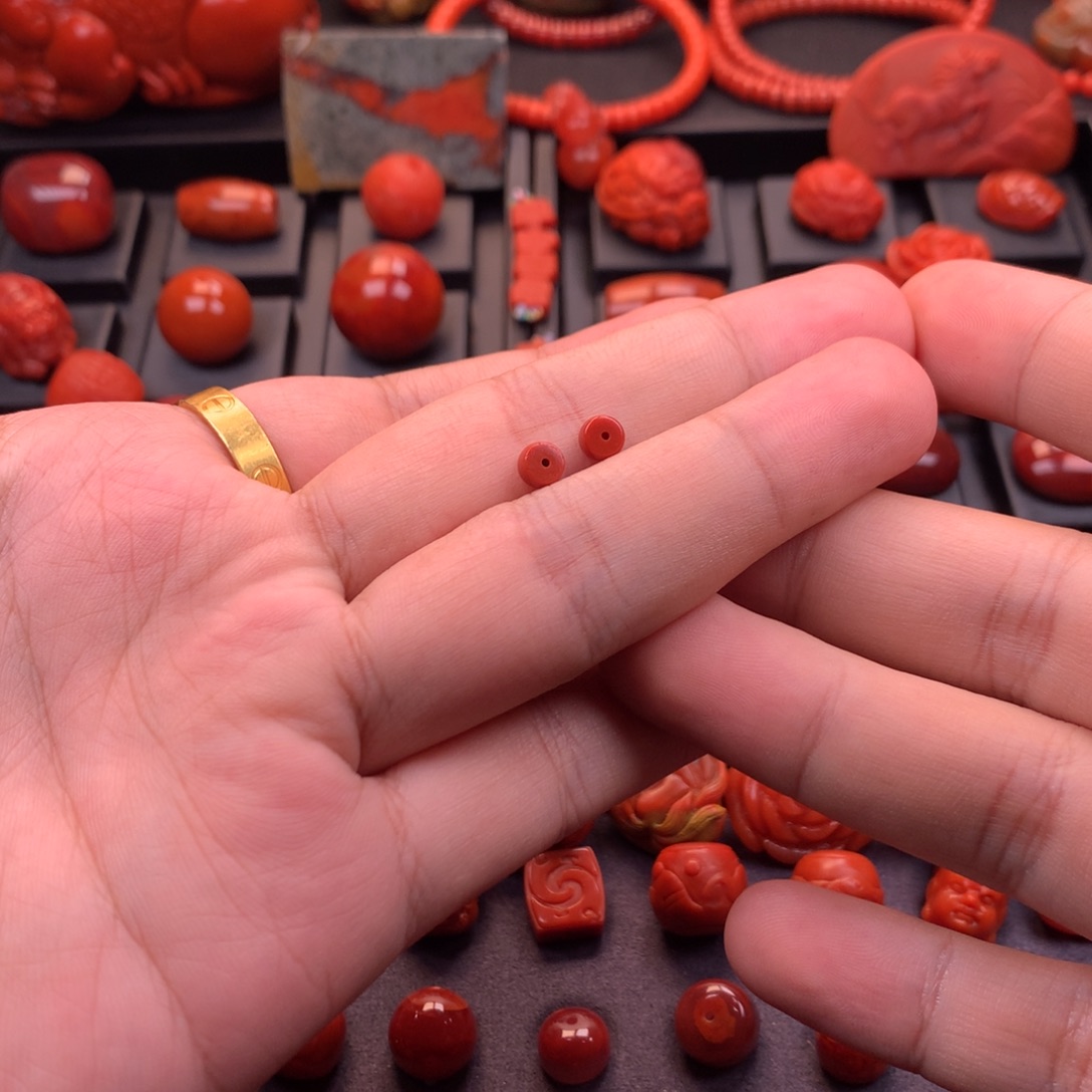 南红玛瑙未镶嵌川料原矿精工隔片5mm