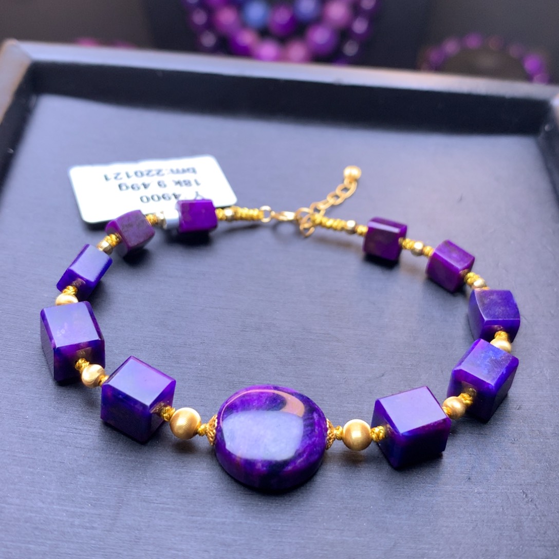 苏纪石（舒俱来）手串18K金镶嵌