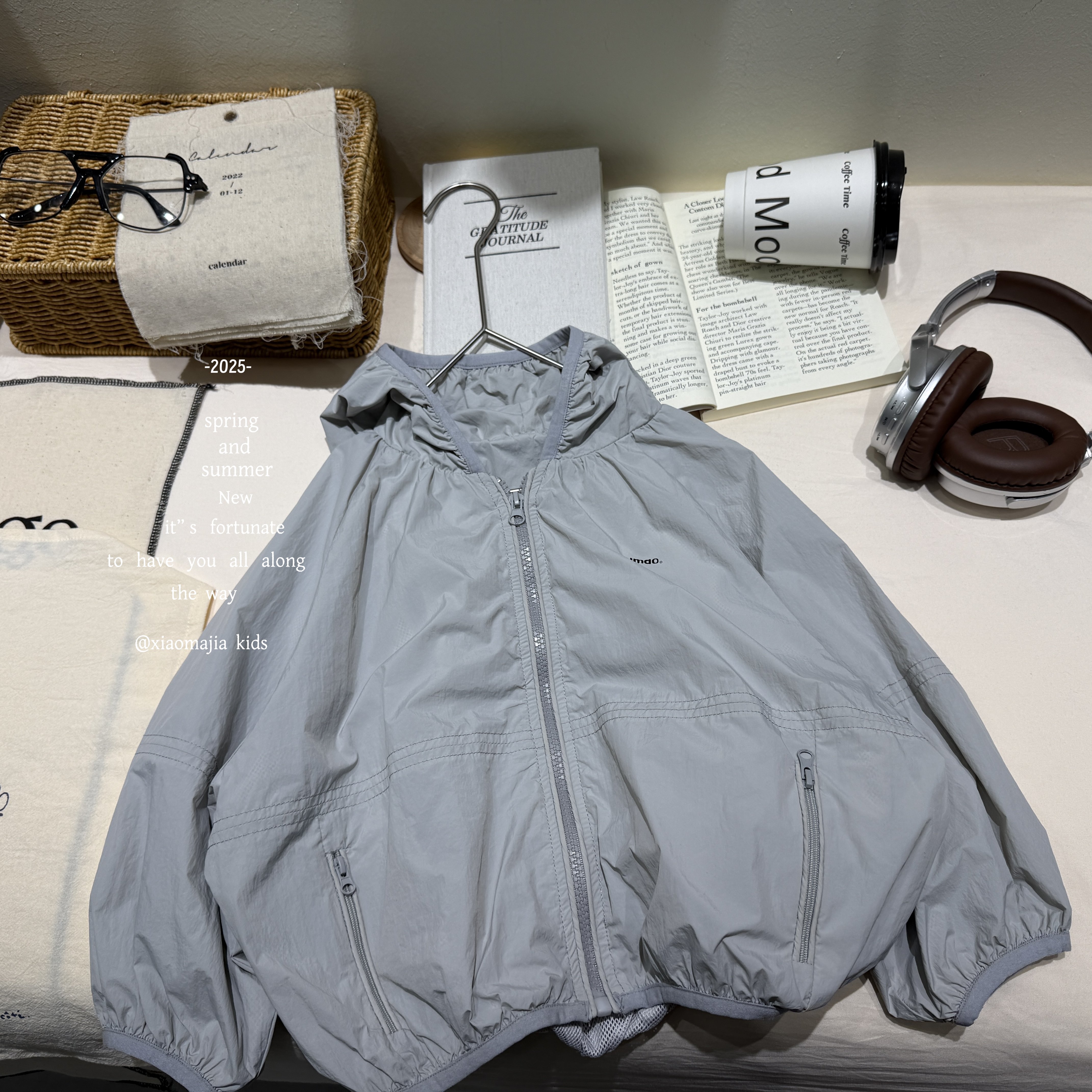 儿童夏季洋气纯色拉链连帽防晒衣D-5189中性男童女尚外套